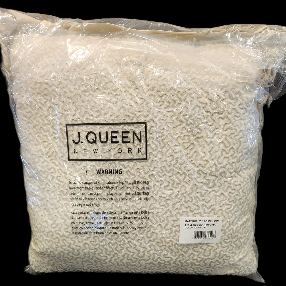 J Queen New York Decorative Ivory Throw Pillow 18